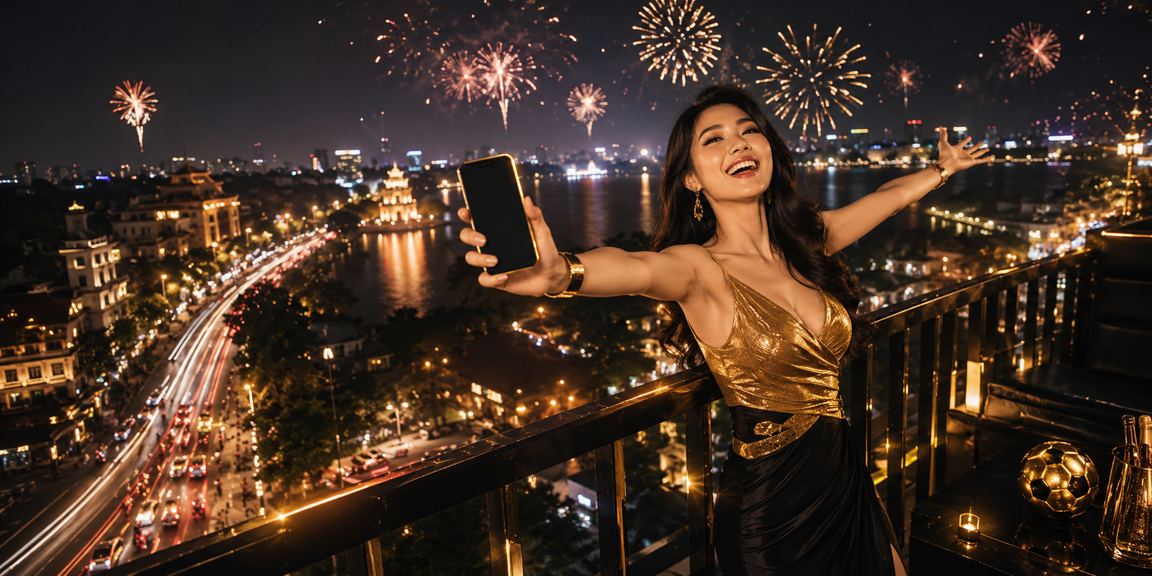 Giao diện ứng dụng casino mobile tại Hà Nội về đêm